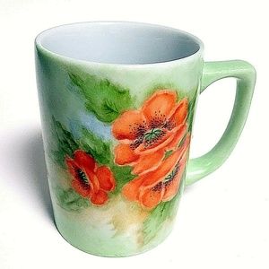 1950s Vintage Porcelain Floral Mug